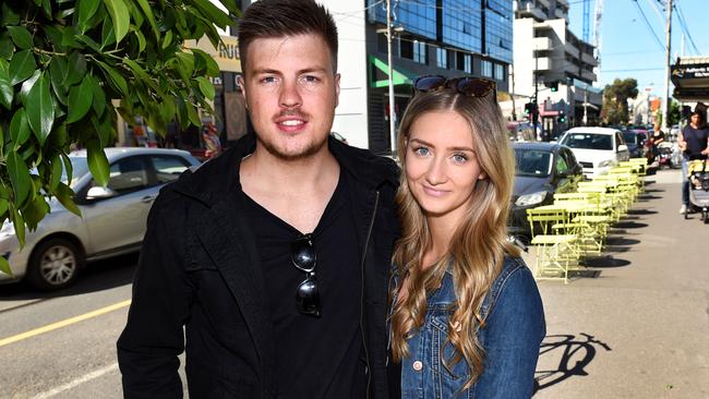 Young couple Taylor van der Chys, 24, and Evie Cromer-Cherry, 22, had hoped to buy a family-sized house in an established Melbourne suburb near the CBD, but realise it’s totally out of reach.