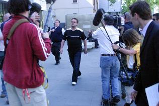 Carl Williams outside of court before his death. Picture: Bill Mcauley