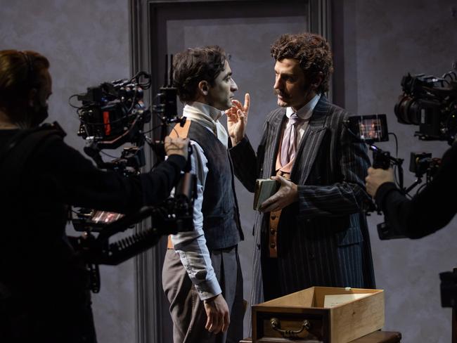 Matthew Backer and Ewen Leslie in Sydney Theatre Company’s Strange Case of Dr Jekyll and Mr Hyde, 2022. Photo: Daniel Boud