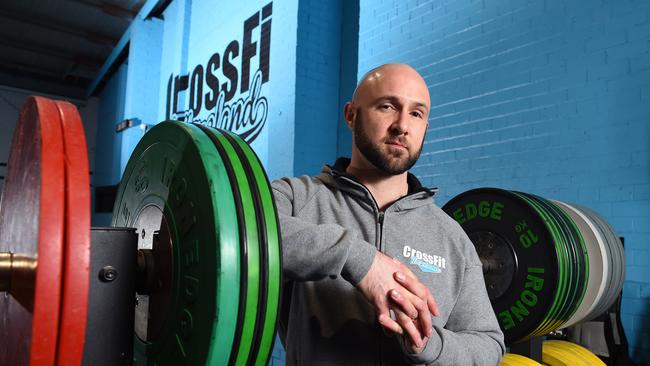 Ben Lustig owns and manages CrossFit Moreland and is concerned gyms had been hit particularly hard by coronavirus restrictions. Picture: Josie Hayden