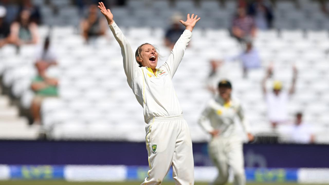 Ashleigh Gardner was player of the match in the last Ashes Test in 2023. (Photo by Gareth Copley/Getty Images)