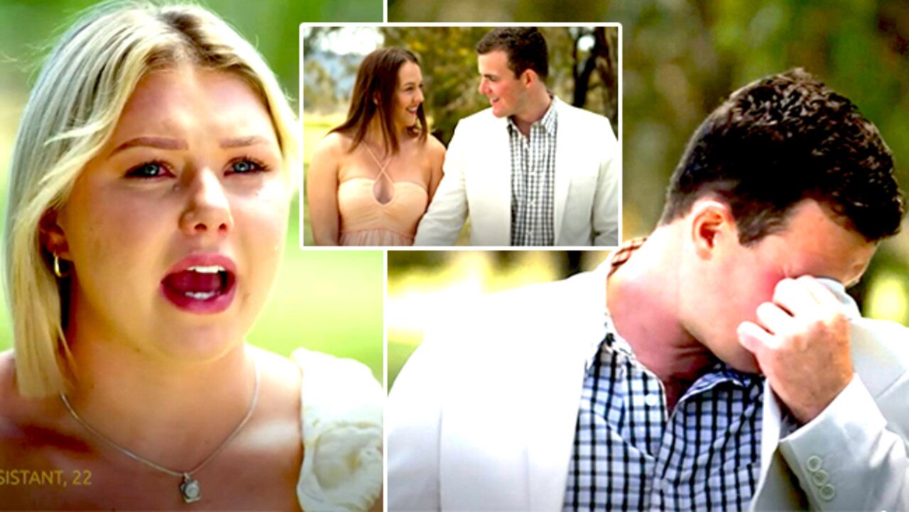 L: Rachel gets shipped back to the city. R: Brenton breaks down. Inset: Farmer found a wife.