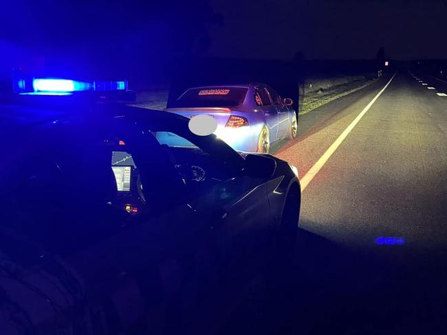 Traffic and Highway Patrol officers found 9-year-old child in the backseat of a car travelling 170km/h. Photo: NSW Police.