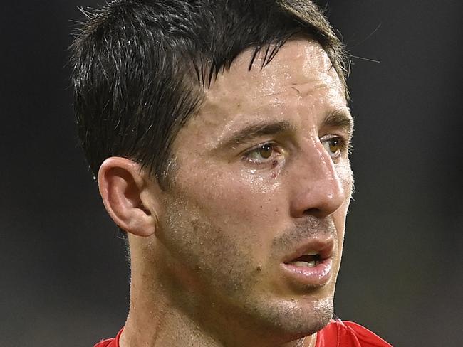 TOWNSVILLE, AUSTRALIA - MAY 13: Ben Hunt of the Dragons loduring the round 11 NRL match between North Queensland Cowboys and St George Illawarra Dragons at Qld Country Bank Stadium on May 13, 2023 in Townsville, Australia. (Photo by Ian Hitchcock/Getty Images)