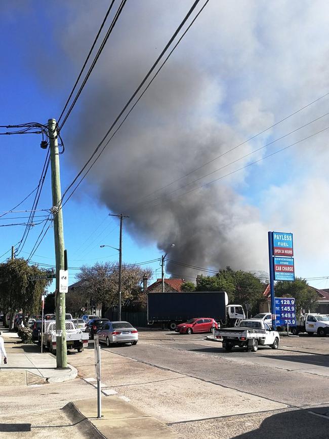 Smoke from the fire can be seen from a distance. Picture: nati@dhill/Twitter