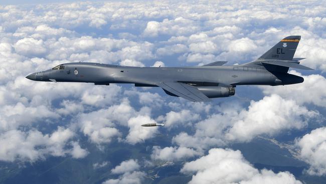 An American B-1B strategic bomber during a South Korea-U.S. joint bombing drill on the Korean Peninsula in 2017.