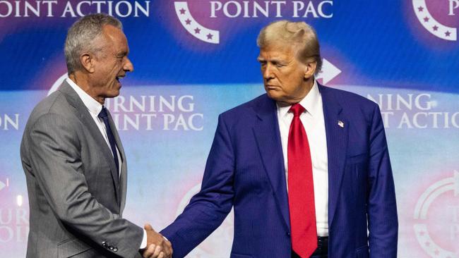 Incoming US president Donald Trump with Robert F. Kennedy Jr., who has been nominated as the next health secretary.