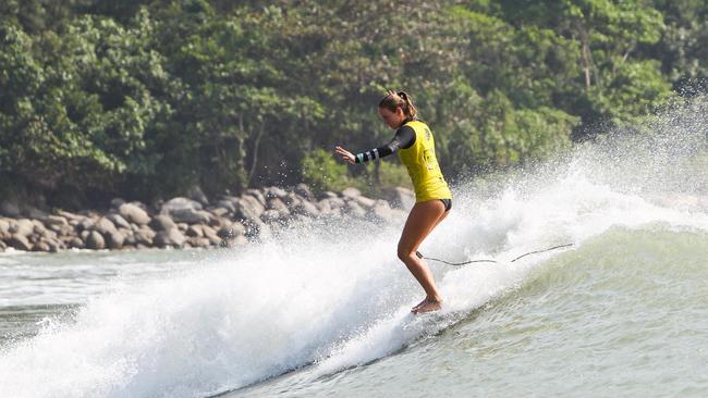 Former longboard world champion Rachael Tilly showing her style.