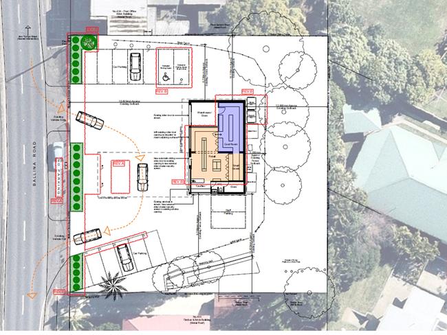 Floorplan for proposed neighbourhood shop in Lismore Heights, by Rachcoff Vella Architects