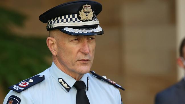 Queensland Deputy police Commissioner Steve Gollschewski speaks at a press conference at Parliament House. Photo by Jono Searle/Getty Images.