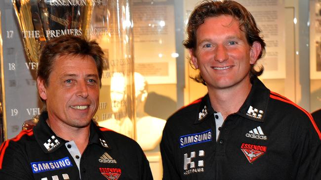 Mark Thompson and James Hird together at the Bombers.