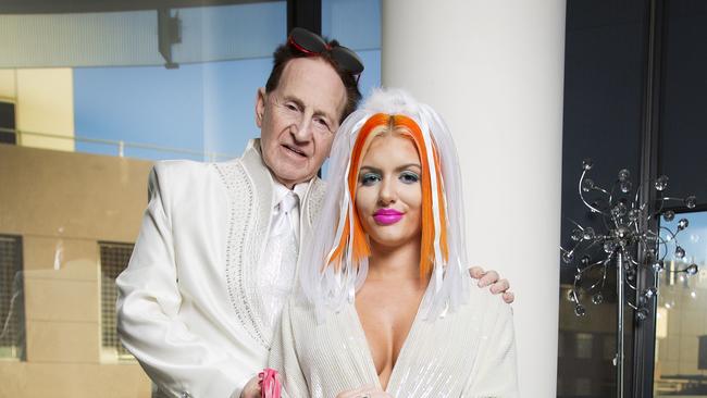 Geoffrey Edelsten and Gabi Grecko after their Melbourne wedding. Picture: Nathan Dyer