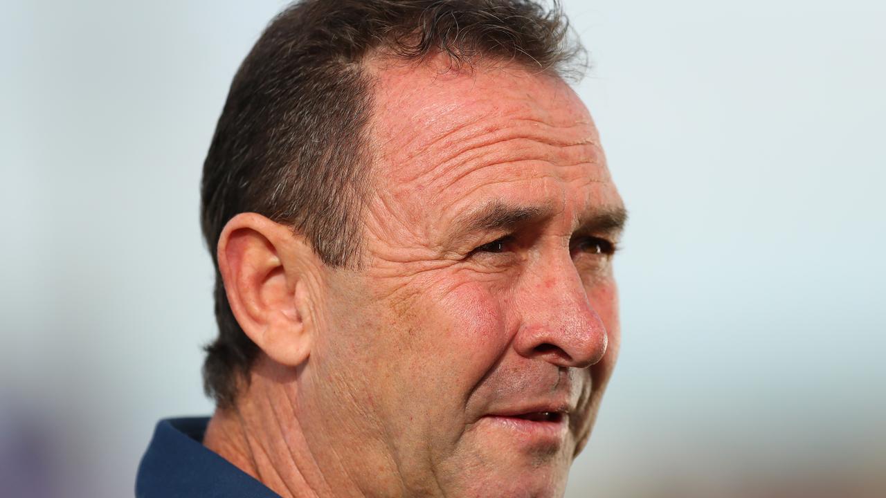 Canberra Raiders coach Ricky Stuart has offered a backhanded apology for suggesting NRL mentors “might as well be coaching netball” if they can’t have tough conversations with their players, saying: “I hope netball take it as being good publicity for them.” Photo: Kelly Defina/Getty Images.