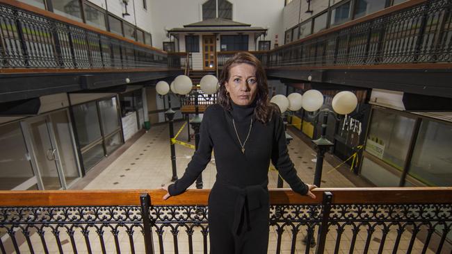 Burleigh’s Nicole Archer at the historic Old Burleigh Theatre Arcade. Picture: NIGEL HALLETT