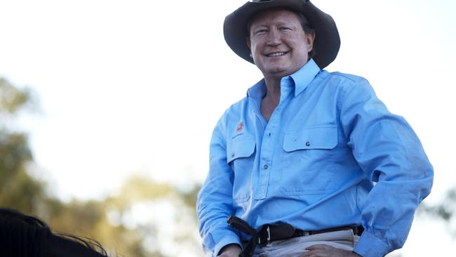 Andrew "Twiggy" Forrest on horseback.