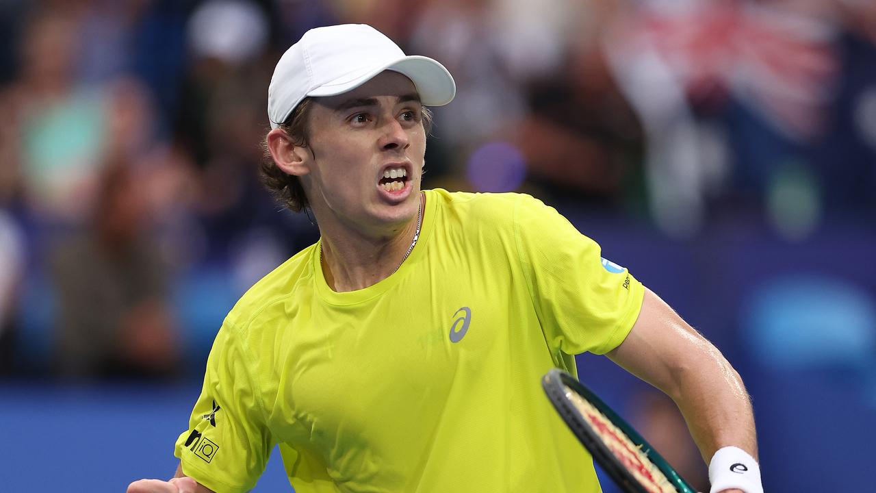 Alex de Minaur was pumped. Photo by Paul Kane/Getty Images.