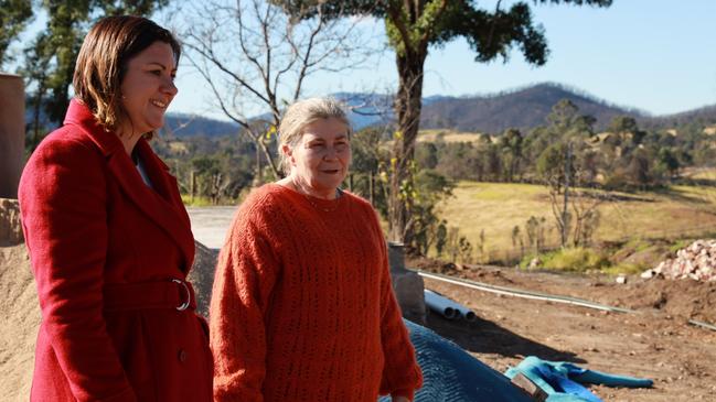 Labor’s Kristy McBain, left, in Wandella.