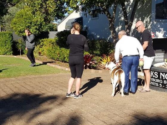 Tom Tate and his dog after the incident at Sorrento on Tuesday. Picture: Supplied