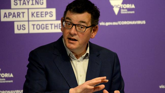 Victorian Premier Daniel Andrews in Melbourne on Tuesday. Picture: Andrew Henshaw