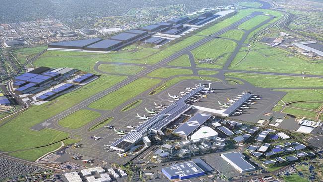 Artist's impression of what Adelaide Airport could look like as part of its Vision for 2050 ambition. Picture: Supplied by Adelaide Airport