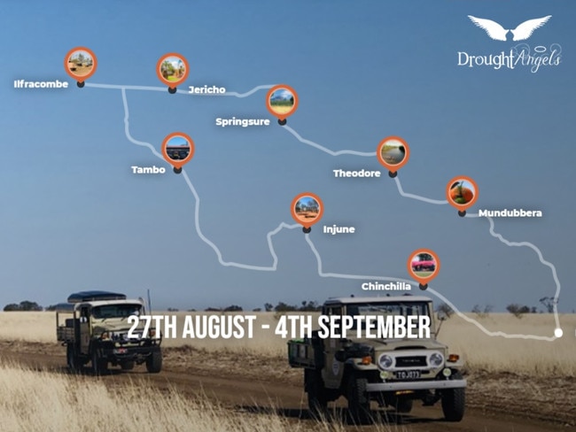 The route the convoy will follow on its journey.