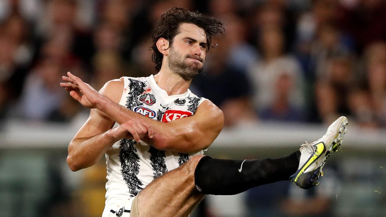 Brodie Grundy was signed on a lucrative long-term deal. Picture: Dylan Burns/AFL Photos via Getty Images