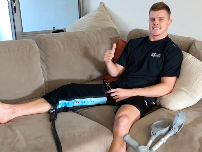 Jayden Brailey prepares to return from an ACL injury in Saturday’s trial against the Melbourne Storm in Albury. Picture: Supplied.