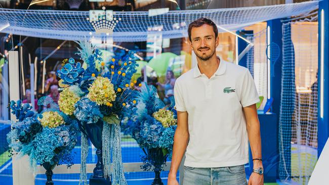 Daniil Medvedev at the Crown Melbourne pickleball court in the Crown Towers Atrium