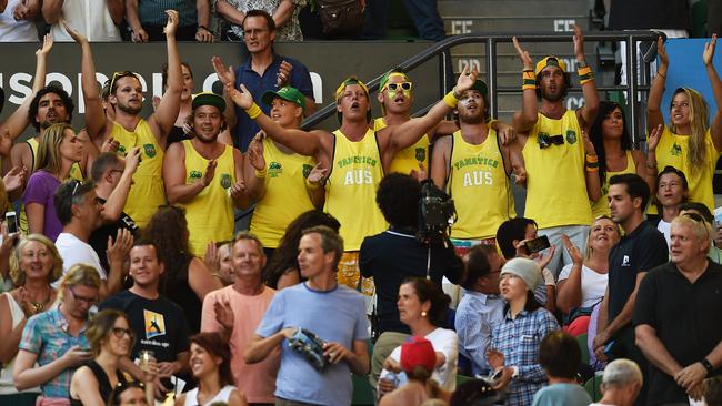 The Fanatics at the Australian Open tennis tournament in 2016. Picture: AAP