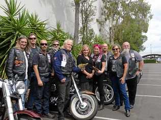 KIND DONATION: Paparazzi Carter, Matt Curtis, Nathan Kay, Wayne 'Swampy' Marsh, Viv '666' Jocumsen, Lyne Booth, Flame Howard, Duke Hawthorn, Vicki Darby and Steve 'Baldy' Hanlon. Picture: Geordi Offord