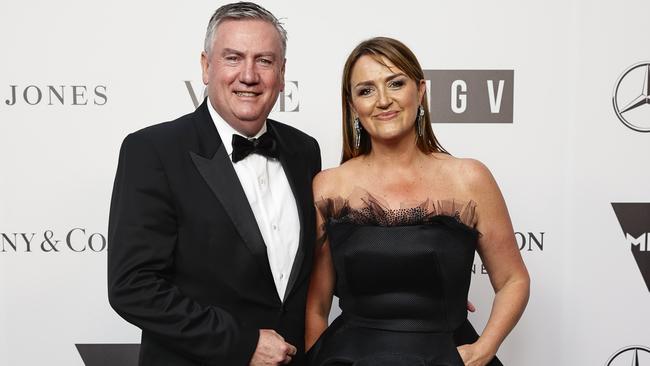 Carla McGuire with husband Eddie McGuire. Carla uses her influence without seeking headlines. Picture: Getty