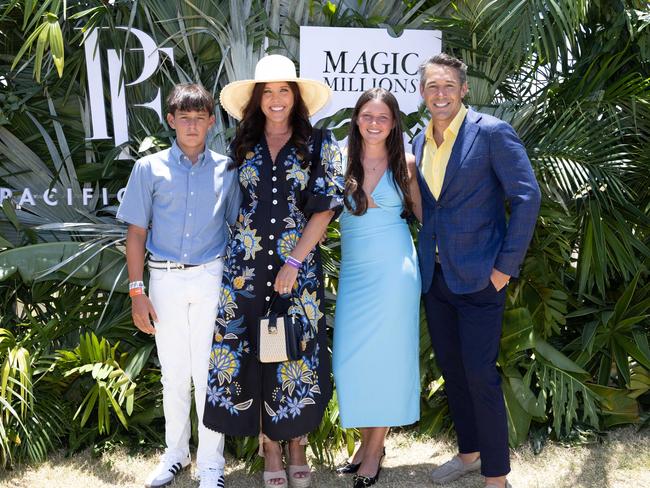 Jake, Nicole, Tyla and Billy Slater at the Magic Millions Showjumping and Polo. Picture by Luke Marsden.