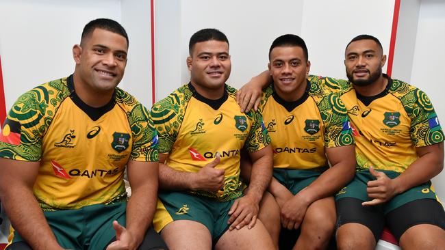 (L-R) Scott Sio, Tolu Latu, Allan Alaalatoa and Sekope Kepu are four quality front row players. Picture: Dan Mullan/Getty Images