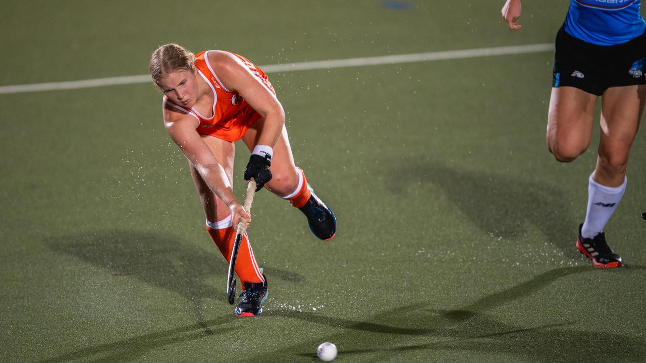 The first Festival of Hockey match between the Territory Stingers and Brisbane Blaze. Picture: Pema Tamang Pakhrin