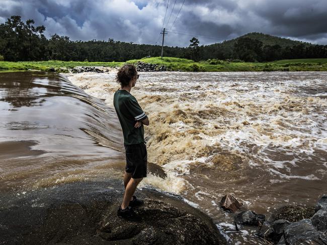 Wet weather - Gold Coast. Oxenford Weir.Picture: Nigel Hallett