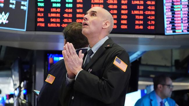 A trader on the floor of the New York Stock Exchange. Picture: AFP