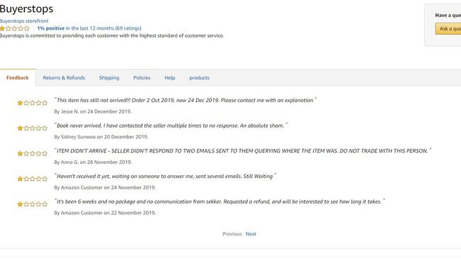 Scam sellers flooding the Amazon Australia website are attracting plenty of negative feedback from buyers who say they never received the goods for which they paid.