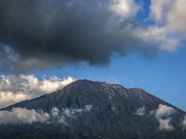 Locals have abandoned their villages, crops and animals near Mount Agung amid fears the volcano is about to erupt. Picture: Ulet Ifansasti/Getty Images.
