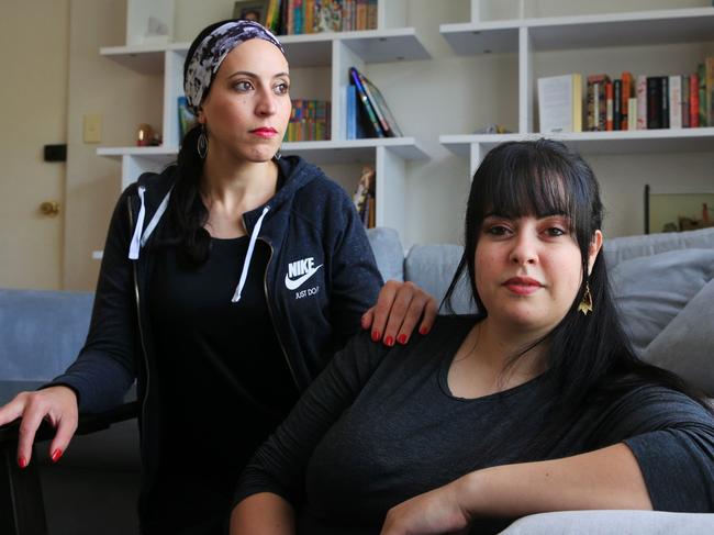 Alleged victim Dassi Erlich (right) with her sister Nicole Meyer. Picture: Aaron Francis/The Australian