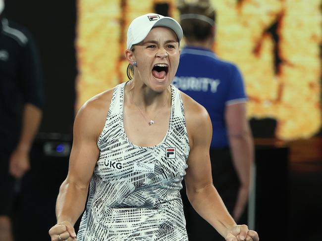 MELBOURNE.  29/01/2022. Australian Open Tennis.  WomenÃs Final.  Ash Barty vs Danielle Collins on Rod Laver Arena.   Ash Barty wins   . Photo by Michael Klein