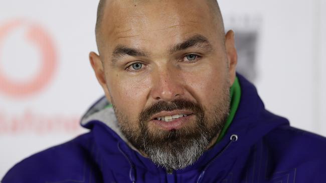 GOSFORD, AUSTRALIA - JULY 04: Warriors interim head coach Todd Payten speaks at a press conference following the round eight NRL match between the New Zealand Warriors and the Brisbane Broncos at Central Coast Stadium on July 04, 2020 in Gosford, Australia. (Photo by Mark Metcalfe/Getty Images)