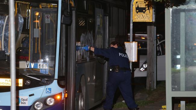 Forensic services gathered evidence and finger printed the bus. Picture: Bill Hearne
