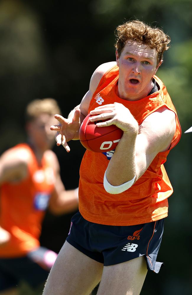 Tom Green during the GWS Giants first training session back for all players. Picture: Phil Hillyard.