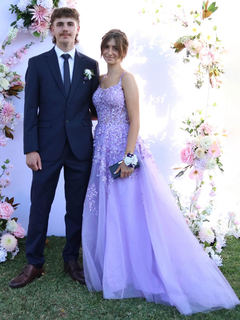 Kathryn with formal partner at the 2024 St Ursula's College formal.