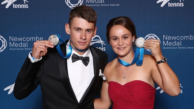 (L-R) Alex de Minaur and Ashleigh Barty will lead the local hopes in Melbourne. Picture: Scott Barbour/Getty Images