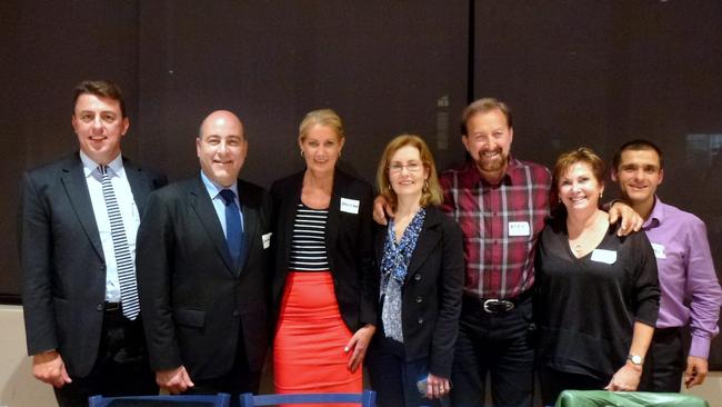 David Sipina (left) with Gabrielle Upton (centre) and others at Bondi Junction Chamber of Commerce.