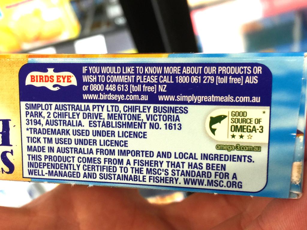 Birds Eye products are among those that will no longer bear the ‘Made in Australia’ label following an ACCC investigation. Picture: Peter Wallis