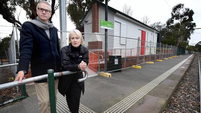 Richard and Kate Anstee ran the much-loved Mart Cafe at Middle Park tram station which burnt down in February last year. Picture: Tony Gough