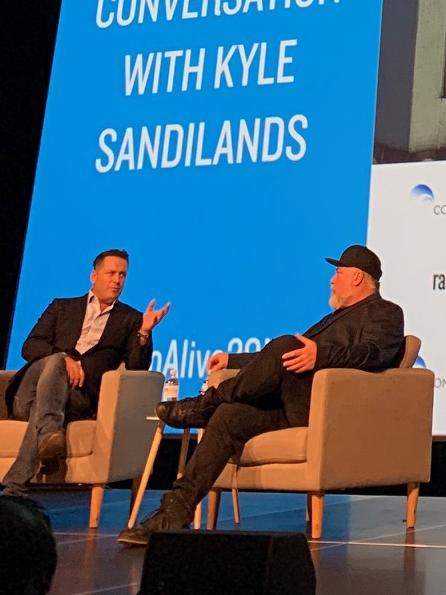 Kyle Sandilands and Karl Stefanovic at Australian Commercial Radio Conference in Brisbane.