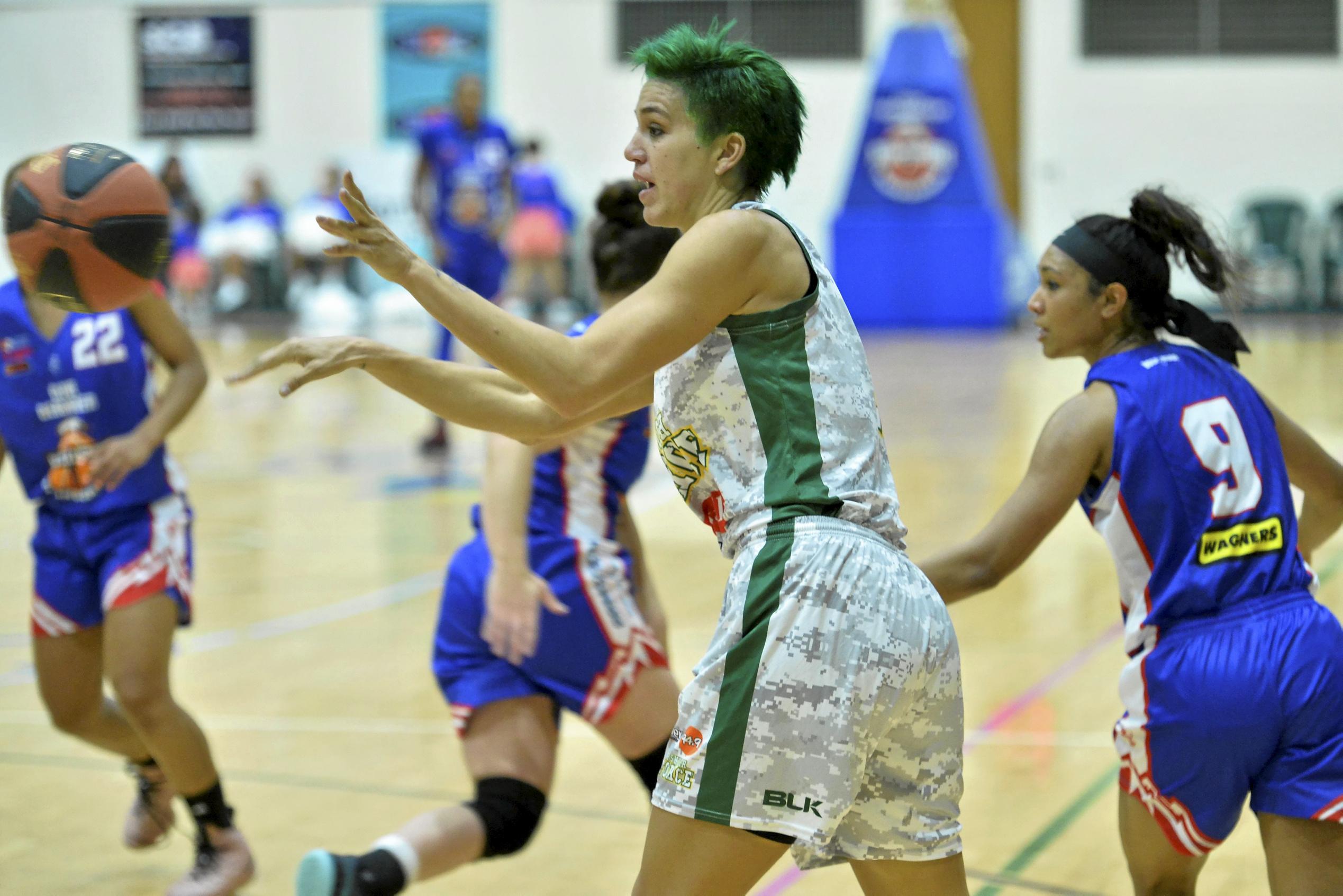 Amanda Johnson of Ipswich Force against Toowoomba Mountaineers in QBL women round seven basketball at USQ's Clive Berghofer Recreation Centre, Saturday, June 9, 2018. Picture: Kevin Farmer